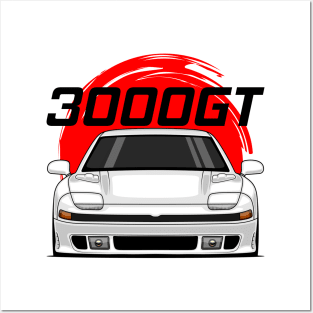 Front White 3000GT 1990 1993 JDM Posters and Art